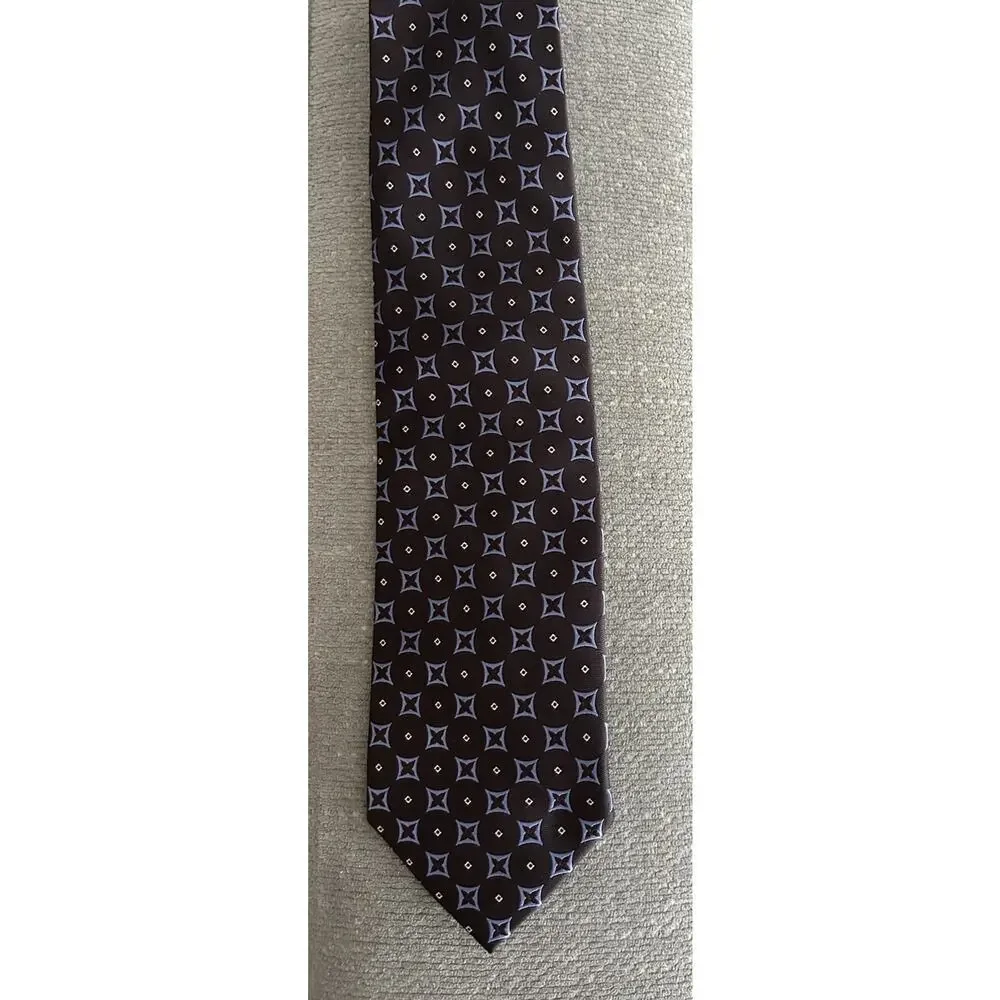 Grant Thomas Silk Hand Made Tie Geometric Preppy Prom Formal